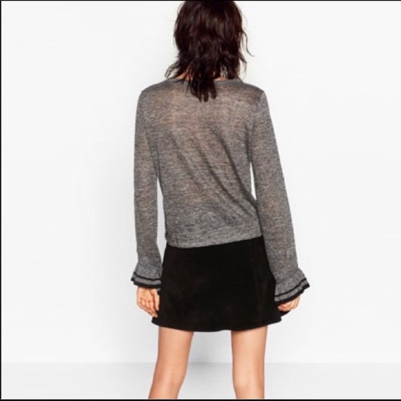 Zara marled bell sleeve sweater - Picture 2 of 8